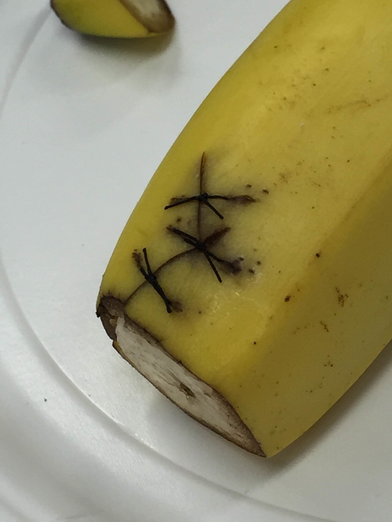 Successfully sutured banana