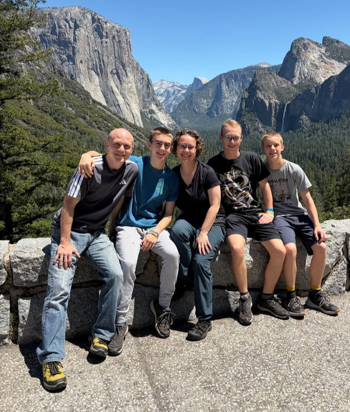 The Baker family in the mountains