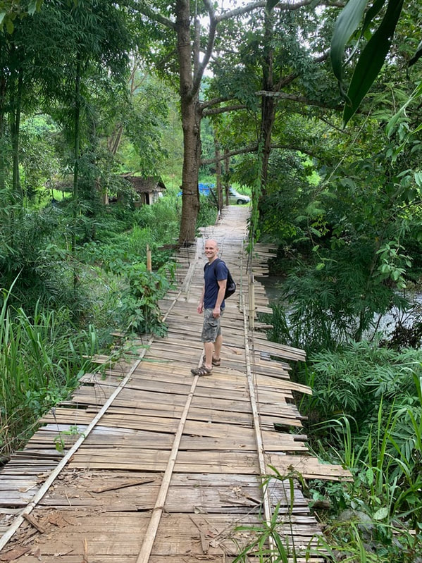 Walking through a forest in Thailand